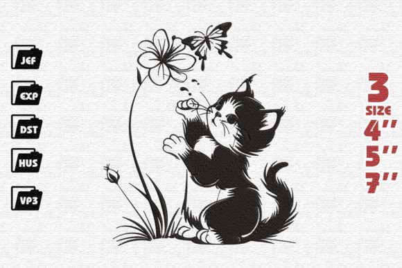 Evaluating Cute Cat Playing with Butterfly for Etsy