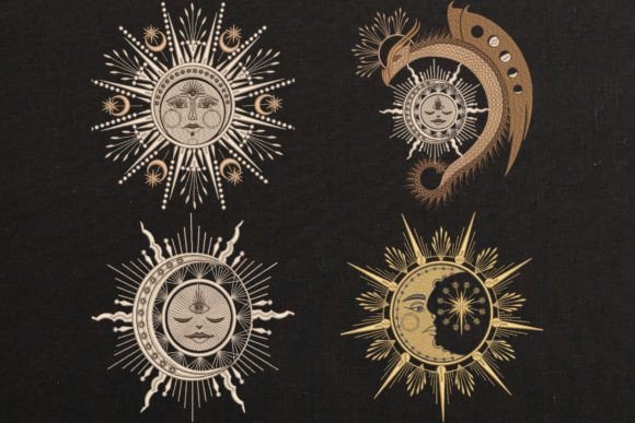 Review: Set of 4 Sun with Face, Moon Star for Boutique Sweatshirts