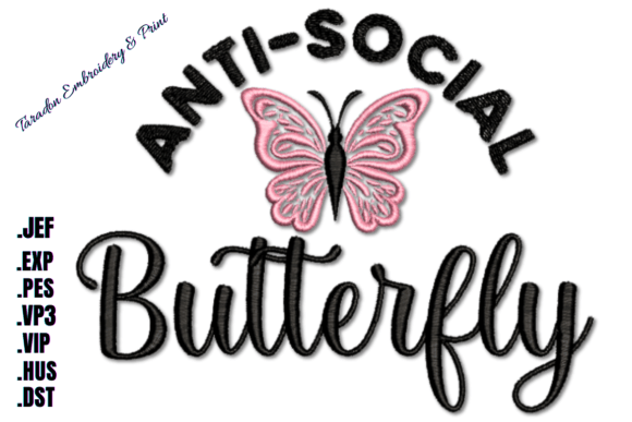 Reviewing the Anti-Social Butterfly Embroidery Design